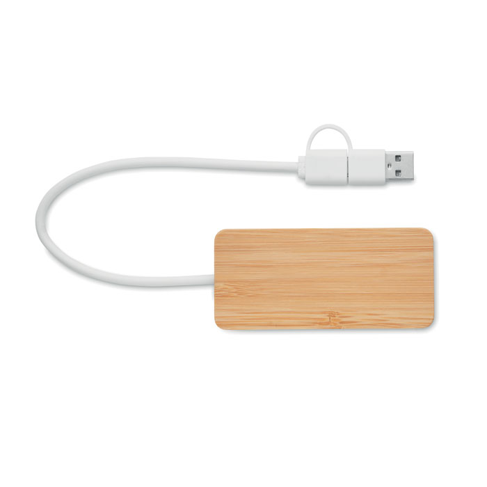 Hub USB a 3 porte in bamboo - 3