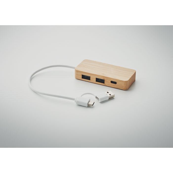 Hub USB a 3 porte in bamboo - 5