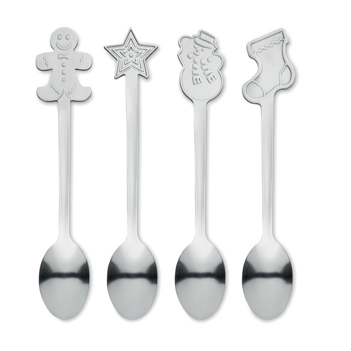 Set: 4 cucchiai da tè natalizi - 3