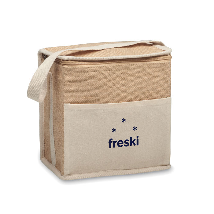 Borsa termica in iuta e tela 3L - 6