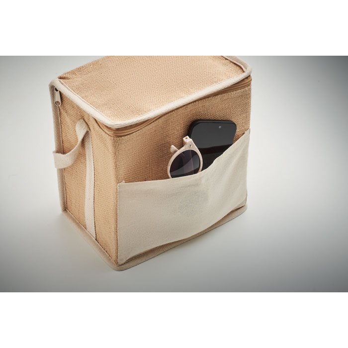 Borsa termica in iuta e tela 3L - 7