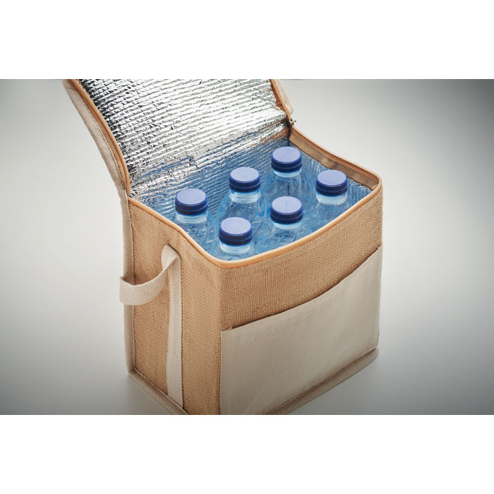 Borsa termica in iuta e tela 3L - 8