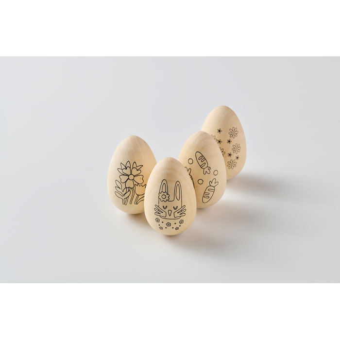 Set per dipingere le uova in legno - 5