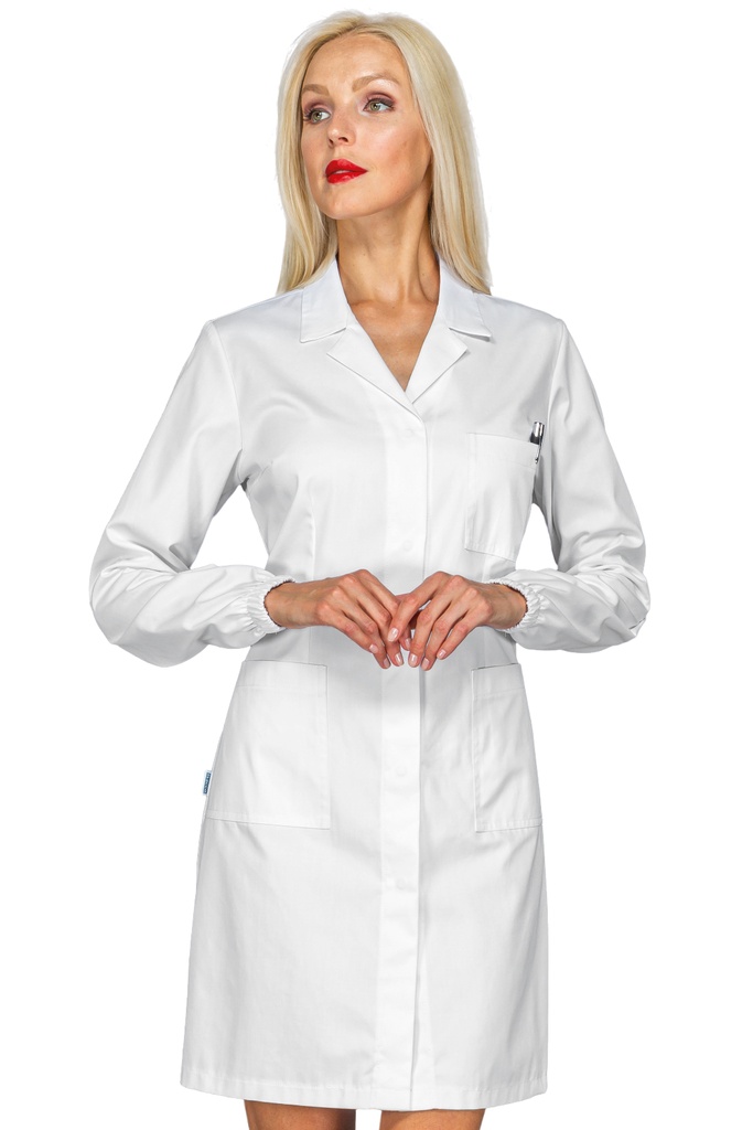 Camice Donna Singapore Bianco - Manica Lunga - 65% Poliestere 35% Cotone