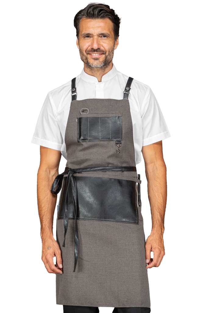 Grembiule Bristol con inserti e lacci in pelle - 100% Poliestere