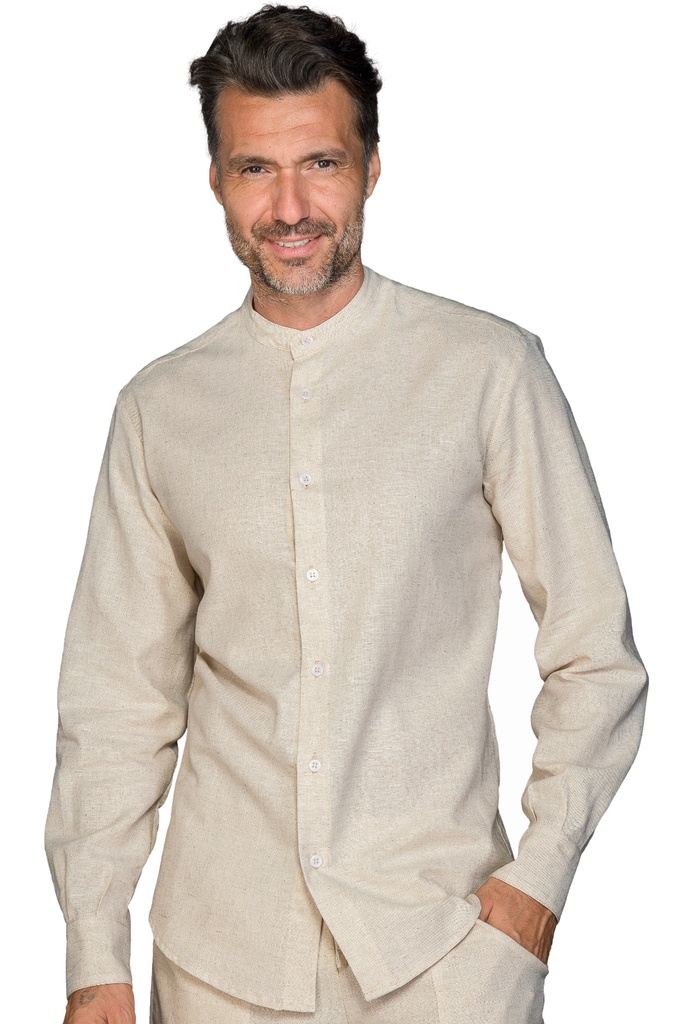 Camicia Unisex Detroit Stretch - Manica Lunga - 60% Cotone 40% Lino