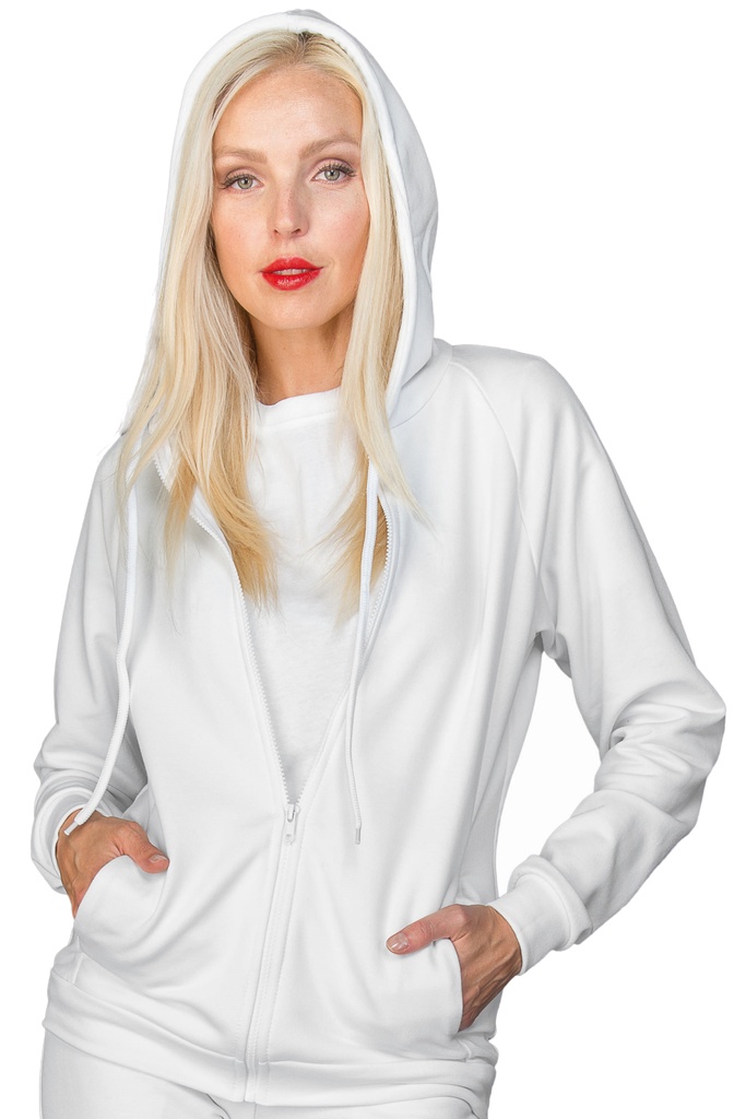 Felpa unisex con ZIP e cappuccio - 97% Cotone 3% Spandex