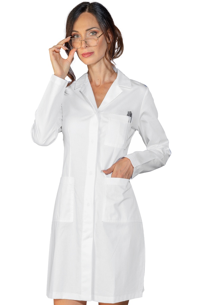 Camice Donna Singapore Bianco - Manica Lunga - 53% Lyocell 47% Poliestere Riclicato