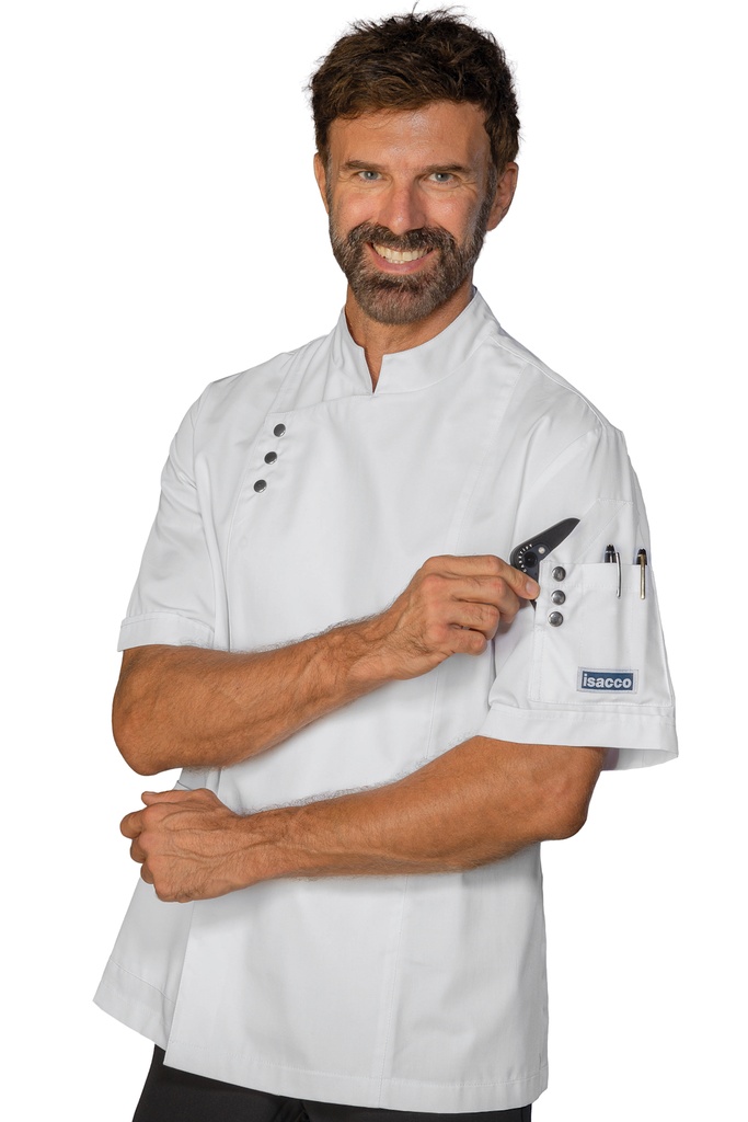 Giacca cuoco Madrid - Mezza Manica - 65% Poliestere 35% Cotone