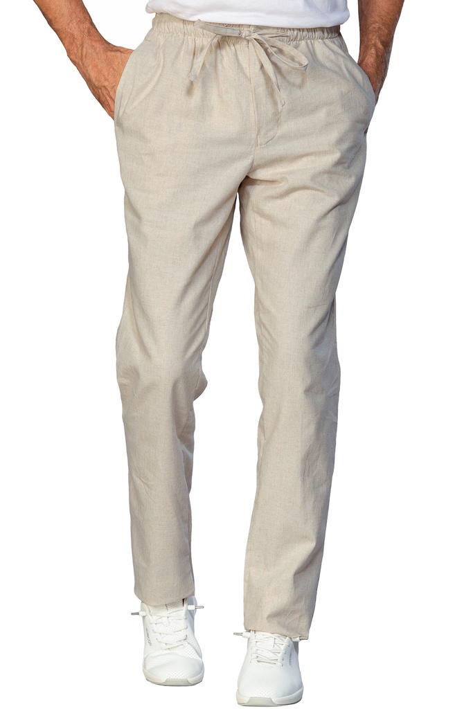 Pantalone slim zip unisex - 60% Cotone 40% Lino