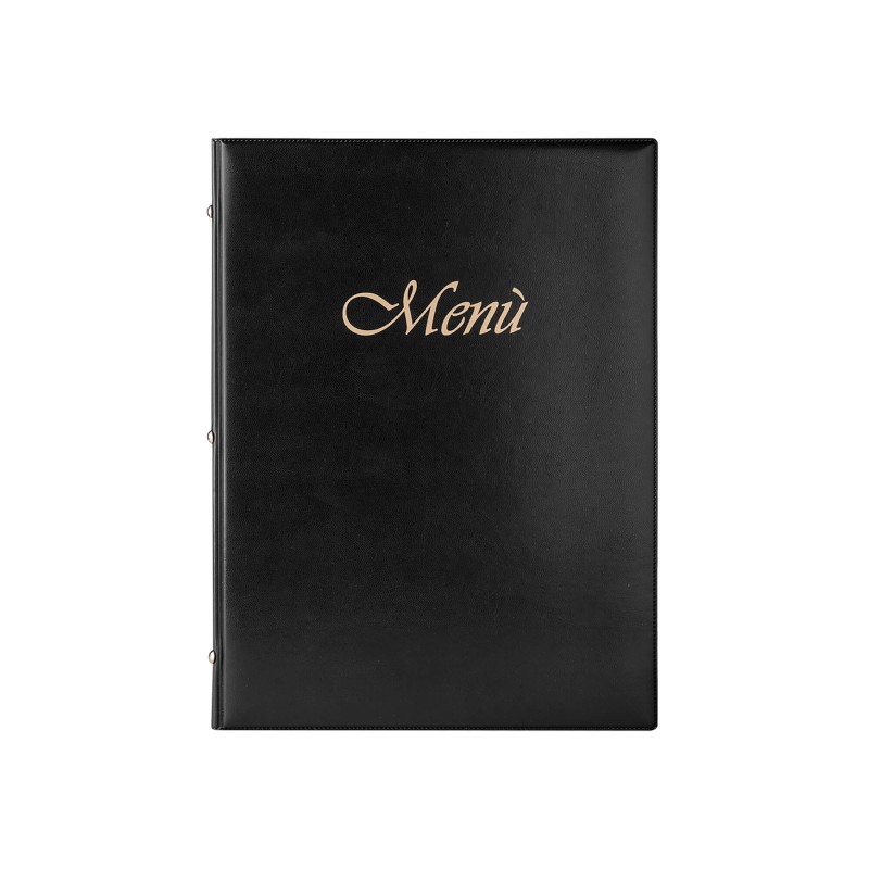 N° 40 PORTAMENU STANDARD IN ECOPELLE 23,5x32 (A4) - COLORE NERO/BORDEAUX - 8 TASCHE INTERNE + N° 40 MENU A4 12 FACCIATE IN FOGLI SINGOLI