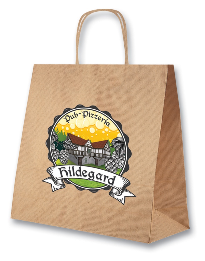 SHOPPER MANICA RITORTA IN CARTA CM.22x12x29 con stampa 2 lati