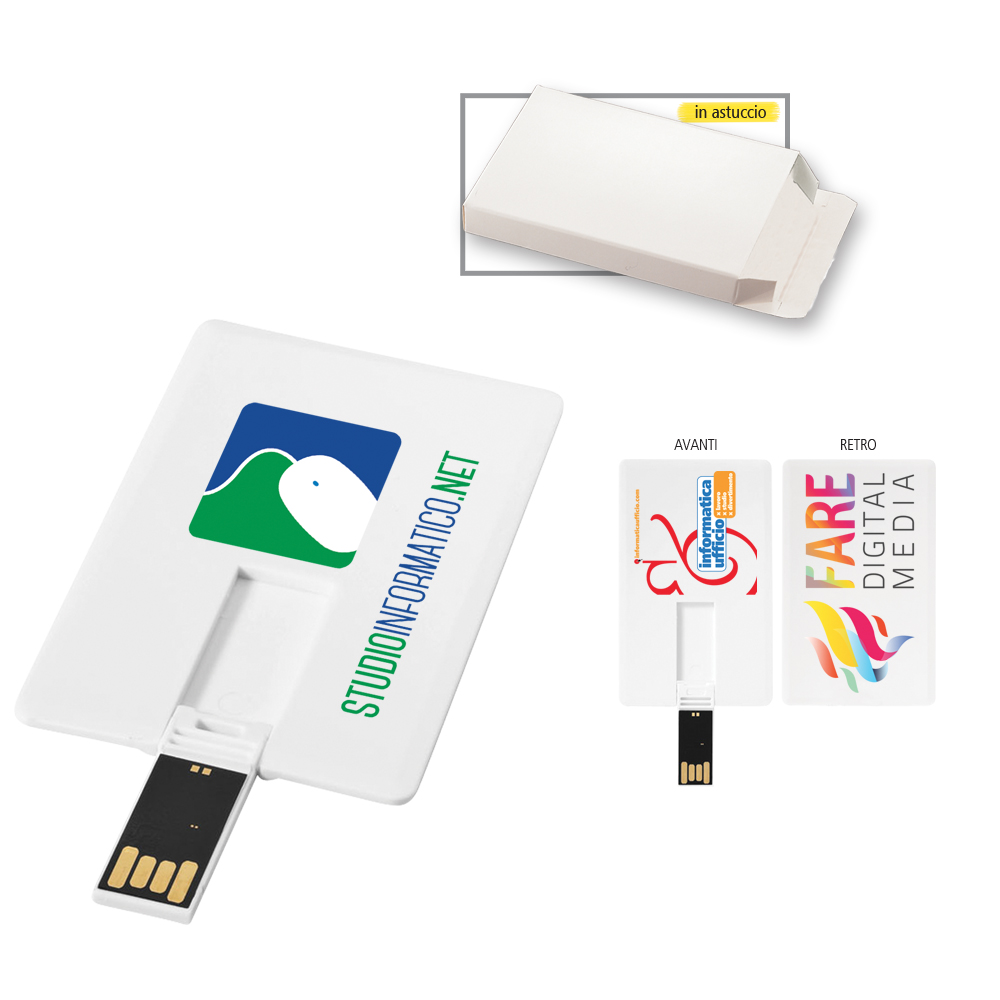 CHIAVETTA USB "CREDIT CARD" 8GB IN PLASTICA C/ASTUCCIO