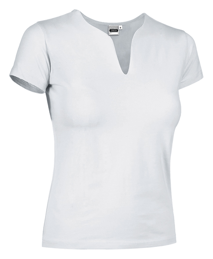 T-SHIRT LADY TROPICAL COTONE BIANCO 190GR