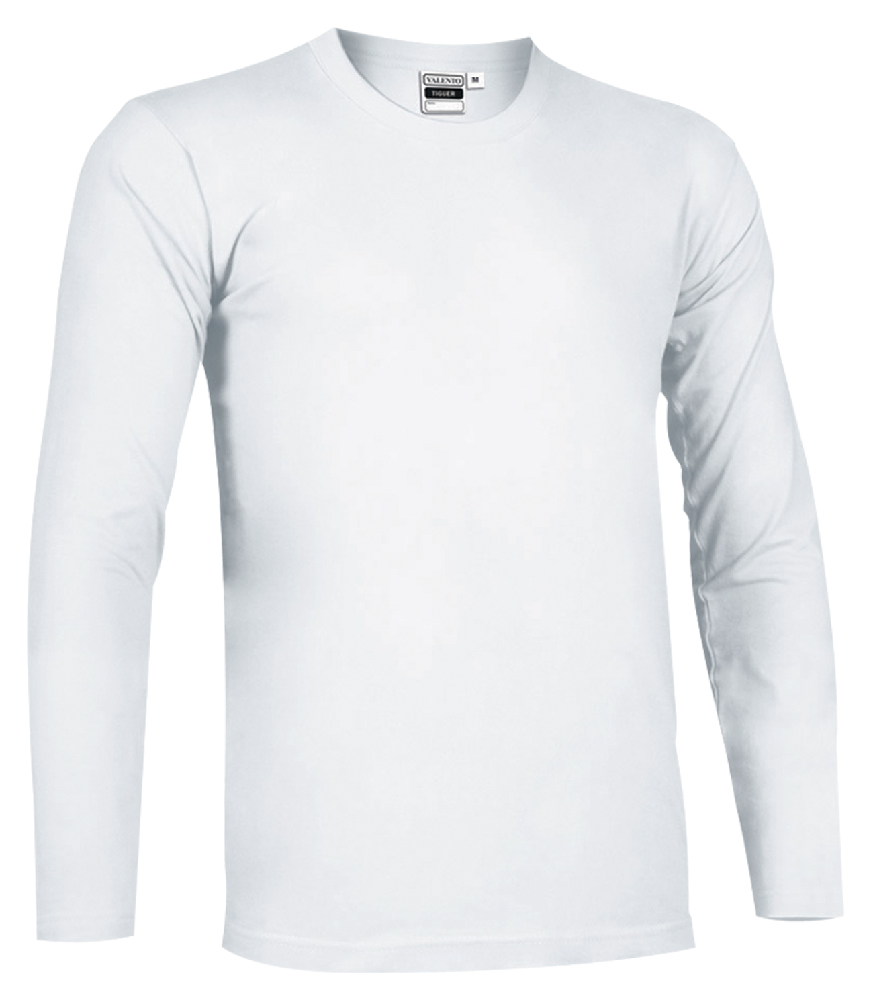 T-SHIRT ADULTI MANICA LUNGA COTONE BIANCO 160GR