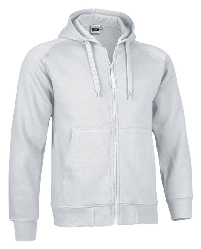 FELPA COLORATA C/CAPPUCCIO E ZIP INTERA 320GR