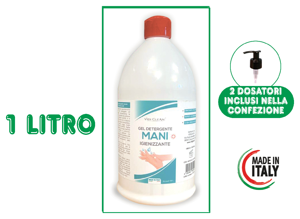 GEL IGIENIZZANTE MANI ALCOL 70% 1000ML