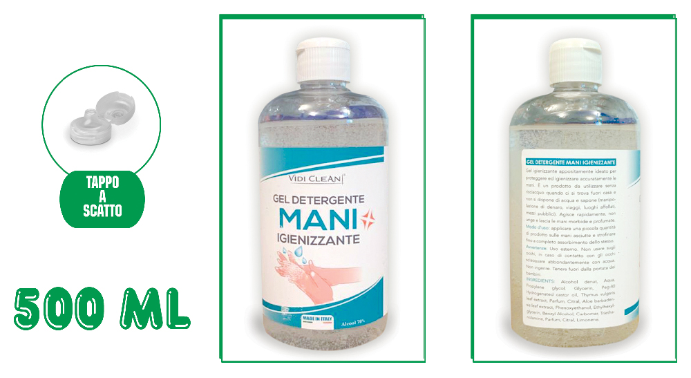 GEL IGIENIZZANTE MANI ALCOL 70% 500ML