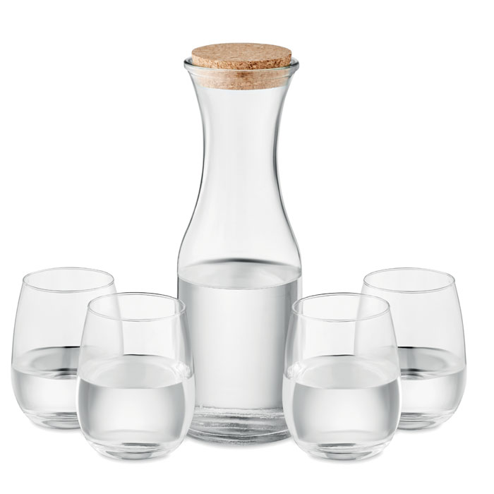 Set bicchieri e caraffa in vetr