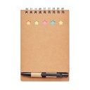 Blocco notes con penna e fogli