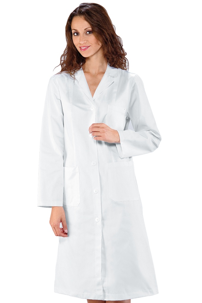 Camice Vichy Bianco - Manica Lunga - 100% Cotone