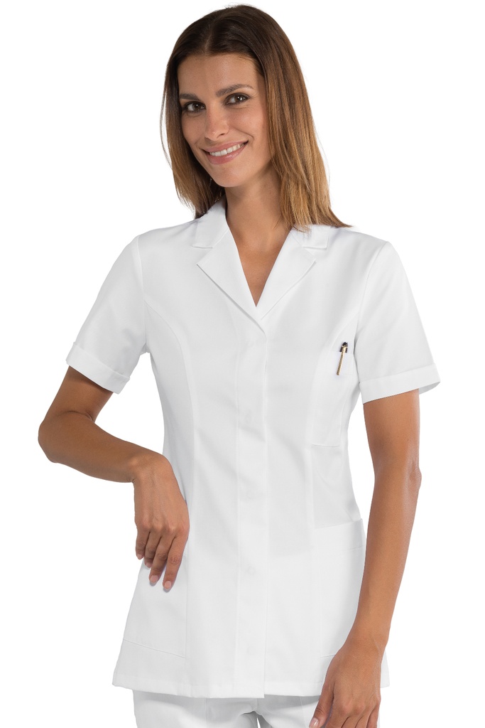 Casacca Coimbra SLIM Bianco - Mezza Manica - 100% Cotone