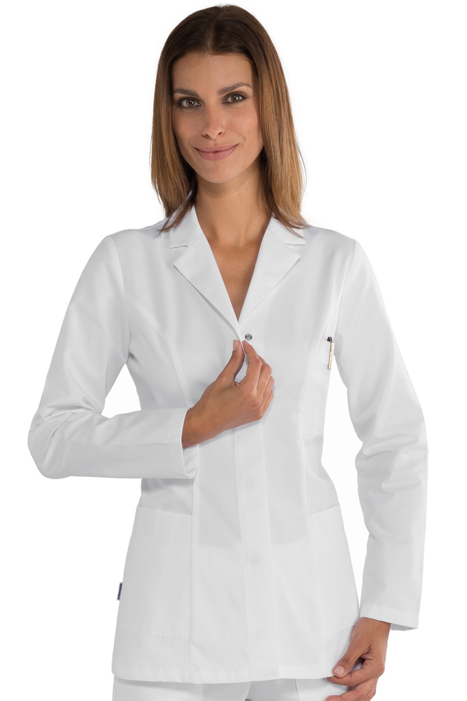 Casacca Coimbra SLIM Bianco - Manica Lunga - 100% Cotone Satin
