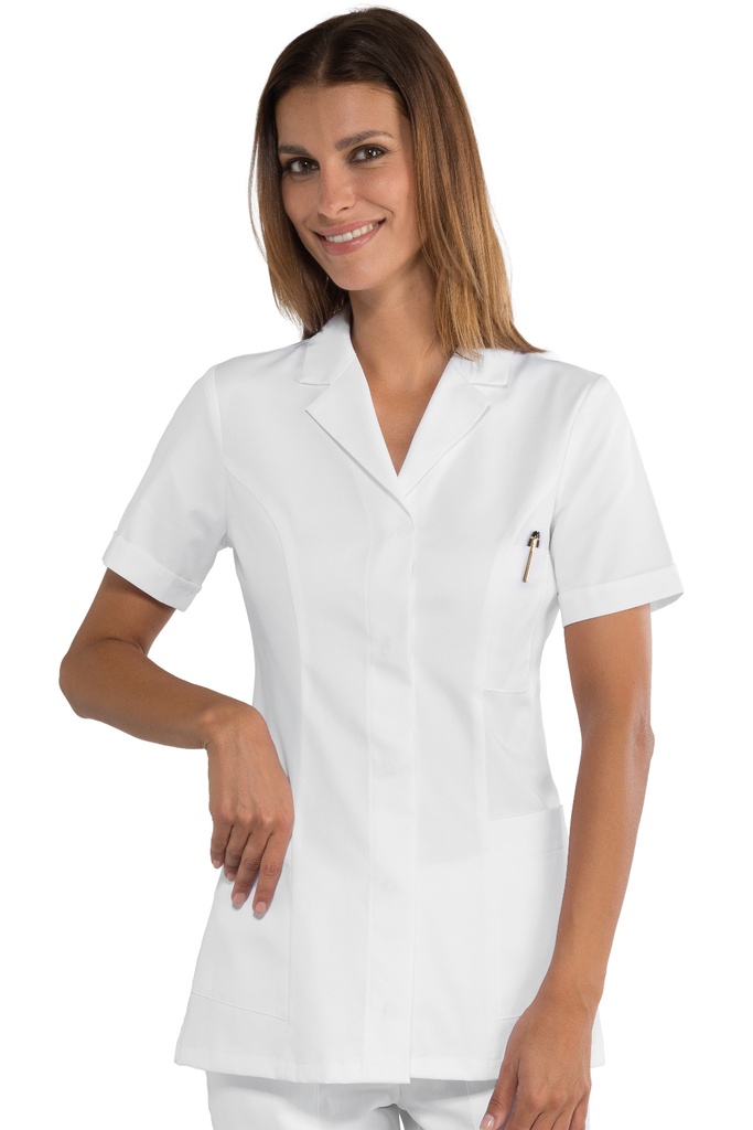 Casacca Coimbra SLIM Bianco - Mezza Manica - 100% Poliestere Bohème