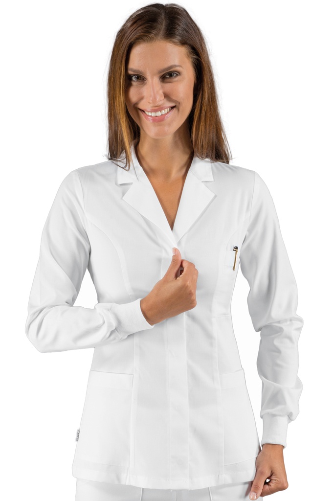 Casacca Coimbra SLIM Bianco - Polso In Maglia - 100% Poliestere Bohème