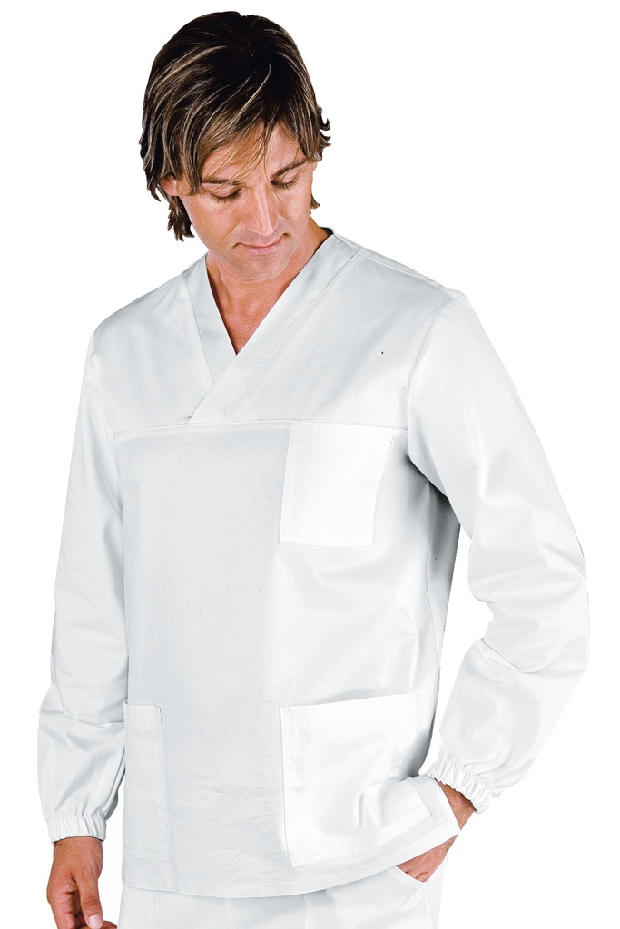 Casacca Collo a V Manica Lunga - Manica Lunga - 100% Cotone