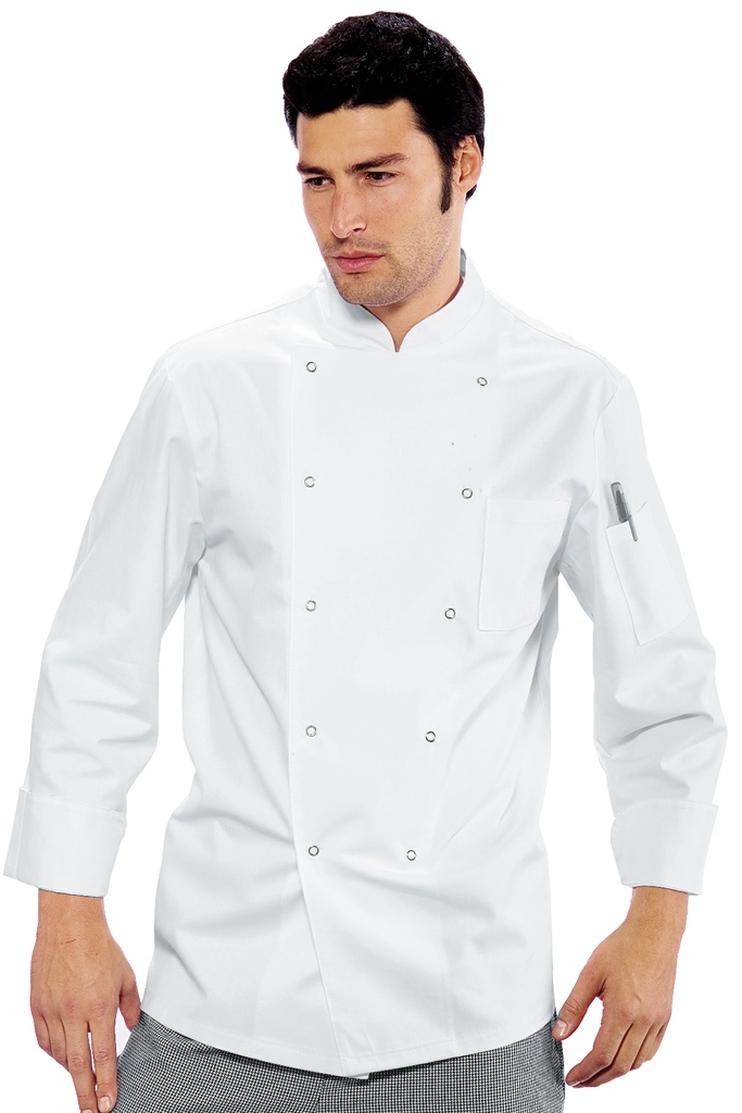 Giacca Cuoco Classica Bottoni a Pressione - Manica Lunga - 100% Cotone