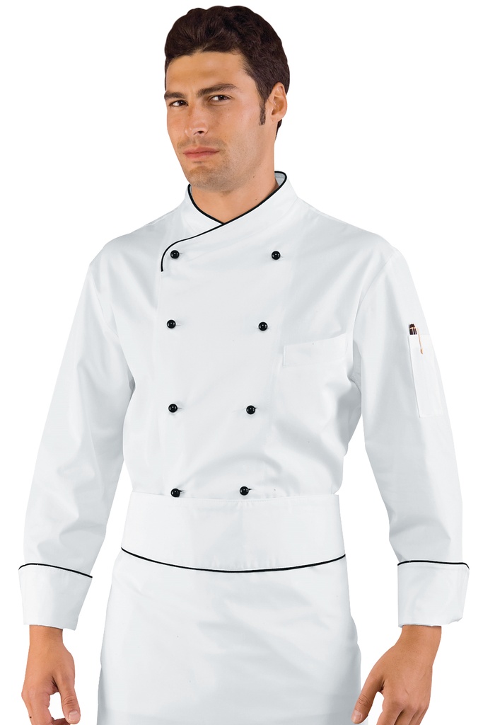Giacca Cuoco Pechino - Manica Lunga - 100% Cotone - 190 Gr/m²