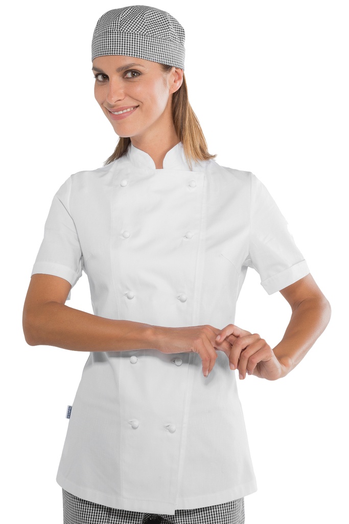 Giacca Lady Chef bottoni antipanico - Mezza Manica - 100% Cotone
