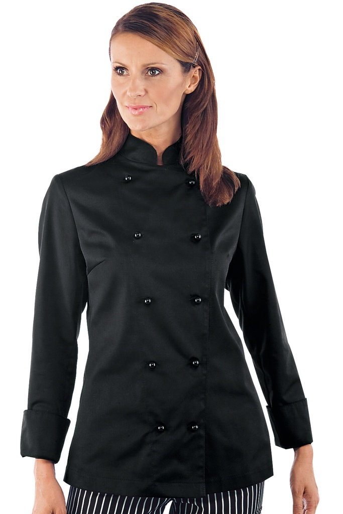 Giacca Lady Chef bottoni antipanico - Manica Lunga - 65% Poliestere 35% Cotone - 195 Gr/m²