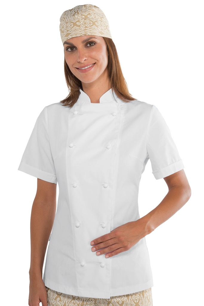 Giacca Lady Chef bottoni antipanico - Mezza Manica - 65% Poliestere 35% Cotone