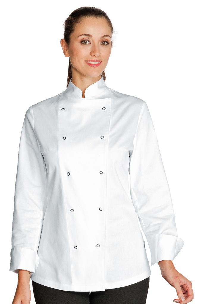 Giacca Lady Chef Bottoni a Pressione - Manica Lunga - 100% Cotone