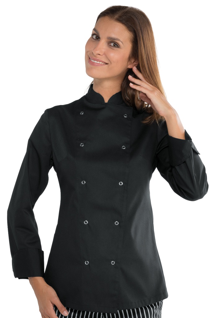 Giacca Lady Chef Bottoni a Pressione - Manica Lunga - 65% Poliestere 35% Cotone