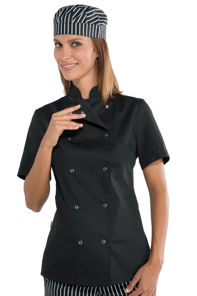 Giacca Lady Chef Bottoni a Pressione - Mezza Manica - 65% Poliestere 35% Cotone