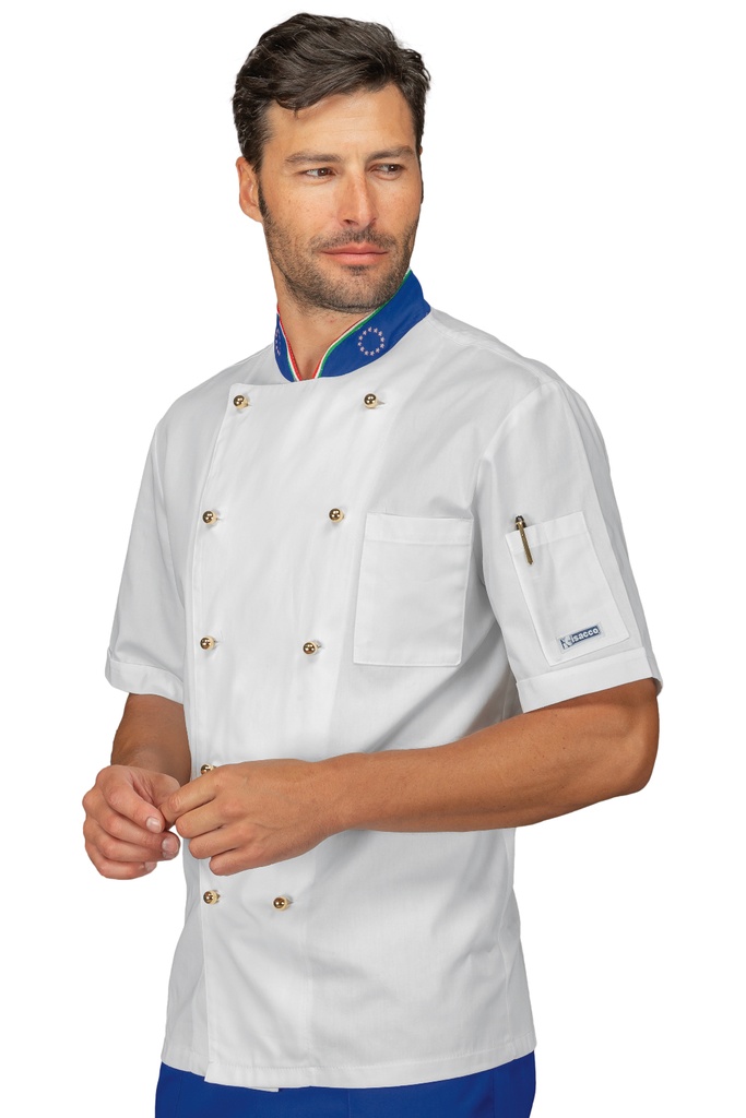 Giacca cuoco Profilata - Mezza Manica - 65% Poliestere 35% Cotone