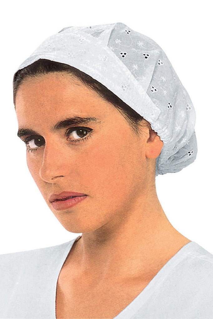 Cuffia Donna Bianco - 65% Poliestere 35% Cotone - Pizzo San Gallo