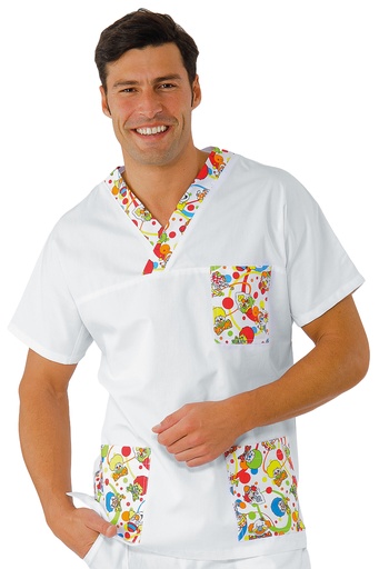 Casacca Collo a V con inserto - 100% Cotone