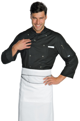 Giacca Cuoco Classica Bottoni a Pressione - Manica Lunga - 65% Poliestere 35% Cotone