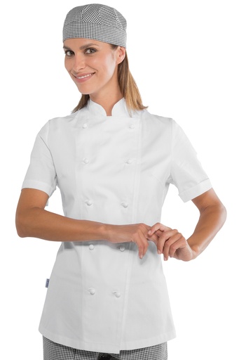 Giacca Lady Chef bottoni antipanico - Mezza Manica - 100% Cotone