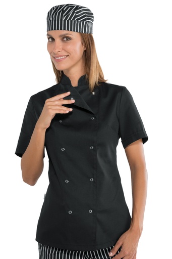 Giacca Lady Chef Bottoni a Pressione - Mezza Manica - 65% Poliestere 35% Cotone
