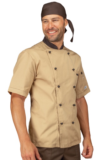 Giacca Cuoco Bicolore - Mezza Manica - 65% Poliestere 35% Cotone