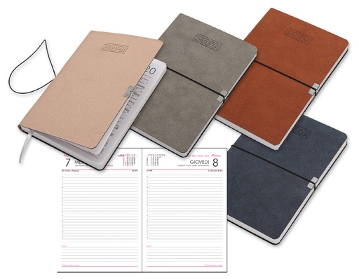 AGENDA GIORNALIERA COAG. CAMOSCIO C/ELASTICO 12X17