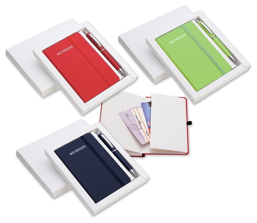 SET NOTES A RIGHE 9x14 C/ELASTICO + PENNA