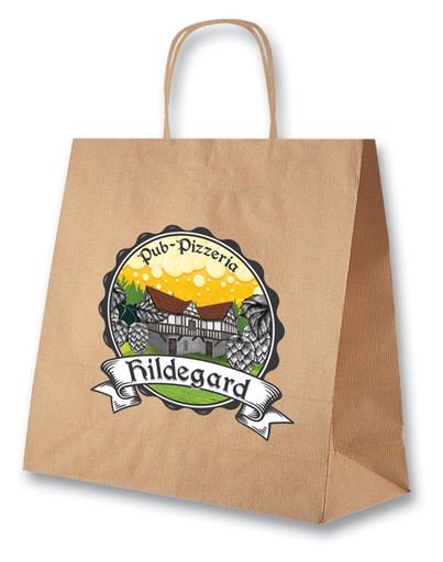 SHOPPER MANICA RITORTA IN CARTA CM.22x12x29 con stampa 2 lati