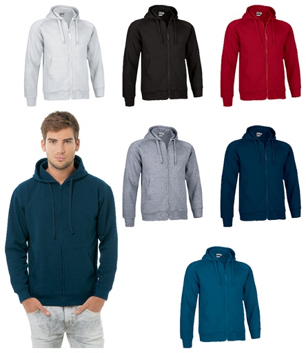 FELPA CON CAPPUCCIO E ZIP INTERA