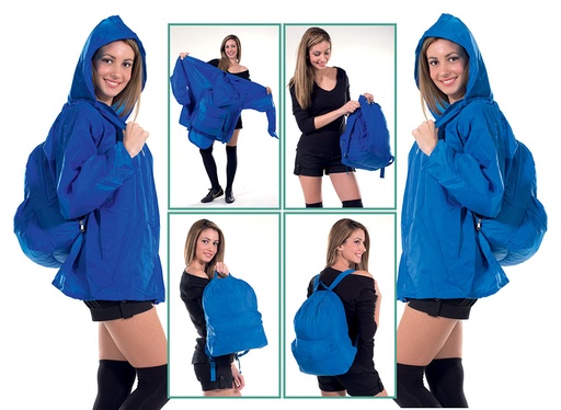 GIUBBINO-ZAINO IMPERMEABILE C/CAPPUCCIO